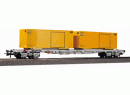HAG 79027 HO - Wagon plat � bogies charg� de 2 cont de la Poste