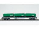 HAG 75007 HO - Wagon plat � bogies porte bennes des CFF