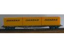 HAG 72111 HO - Wagon plat � bogies charg� container 40 pieds
