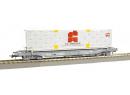 Wagon plat surbaiss� avec cont frigo Mesguen