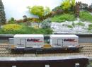 HAG 73013 HO - Plat � bogies avec 2 conteneurs GALLIKER des CFF