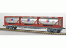 HAG 77009 HO - Plat rallong� avec 3 containers citernes HOYER