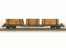 HAG 70037 HO - Plat � ranchers avec chargement de rondins de bois  �p V des CFF
