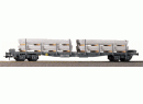 HAG 70025 HO - Plat rallong� � bogies charg� d'�l�ments b�ton pr�fa �p V des CFF