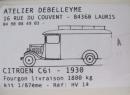 Fourgon livraison CITROEN C6i, 1930