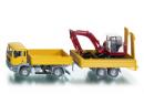 Camion avec remorque + excavateur
