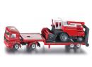 tracteur me Actros avec semi porte moissonneuse batteuse