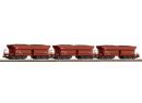 N- Set de 3 wagons tr�mies � charbon de la DB