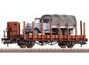 Roco 66347 - Wagon plat � ridelles avec camion