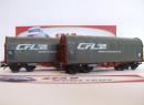 Coffret de 2 wagons bach� pour le transport de coils des CFL