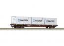 Wagon plat des �BB charg� de 3 containers MAERSK