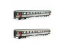 PIKO ref 58630.1 HO - Coffret de 2 voitures corail avec logo nouille de la SNCF