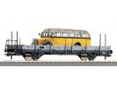 Wagon plat avec bus des SBB CFF