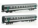 N 94314 - Coffret de 2 voitures Corail plus VTU 2�me cl log Carmillon �p V de la SNCF
