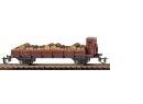 TT-Wagon plat + bois avec gu�rite de la DR