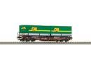 ROCO 66712 HO - Wagon plat avec 2 containers b�ch�s SAE �p V des FS