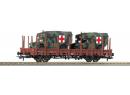 ROCO 67765 HO - Plat � ranchers �p V de la DB AG avec 2 ambulances US Hummer