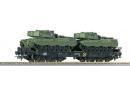 ROCO 67761 HO - Plat charge lourde �p V de la DB AG avec 2 chars l�opard de la Bundeswehr