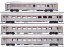 TRIX ref 23483 HO - Coffret de 4 voitures inox 'Brabant' �p IV de la SNCF
