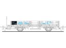 Wagon plat � ridelles basses et plateforme HOe �p II de la DR