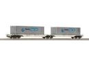 ROCO ref 66568 HO - Wagon porte containers EWALS �p V de la Cie AEE