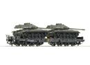 ROCO ref 67810 HO - Wag plat charge lourde �p III DB avec 2 chars de la Bundeswehr
