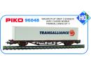 PIKO 96048 HO - Wagon plat 2 essx avec container 40' TRANSALLIANCE p V SNCF