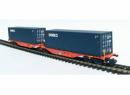 ROCKY RAIL ref 60131 N - Wagon type Sggmrss'90  avec 2 containers GESeaco