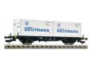 FLEISCHMANN ref 523901 HO - Porte containers 20' (2) VE Deutrans a essieux ep IV DB
