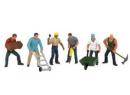 BACHMANN ref 33155 ech O - Set de 6 travailleurs, manutentionnaire,ouvrier,manoeuvre, technicien BTP