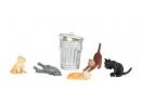 BACHMANN ref 33157 ech O - Set de 6 chats autour d'une poubelle