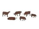 BACHMANN ref 33102 HO - Set de 6 vaches brunes et blanches