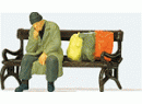 PREISER ref 29094 HO - Clochard assis sur un banc