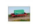 LS MODELS ref 30240 HO - Ridelles basses � esssieux OCEM 29 ep II PLM avec container PERRIN et Cie