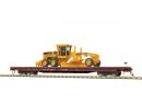 MTH ref 80 98022 HO - Wagon plat plancher bois charg� d'une niveleuse type 163H (Southern)