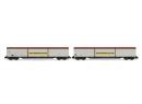 ARNOLD 6120 N - Set de 2 wagons � parois coulissantes Habiis 'Transwaggon' ep V DB