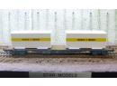 HAG 73005 HO - Wagon plat type Sgss avec 2 containers 20' Bertschi ep V SBB/CFF