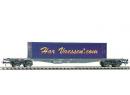 HAG 72105 HO - Plat rallong� sur bogies avec ranchers des CFF