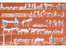 PREISER 16327 HO - Groupe de campagnards, attelages