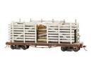 SPECTRUM 26857 On30 - Wagon plat avec ridelles � claire-voie avec chargement de rondins de bois
