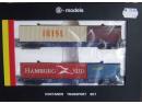 B-MODELS 45114 HO - Set de 2 wagons Sgns avec containers (IRISL,K-Line,Hamburg) ep V DLC