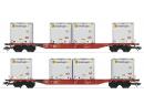 MARKLIN 47076 HO - wagons porte-conteneurs avec conteneurs WoodTainer XS ep VI DB AG