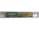 ROCKY RAIL 60107 N - Wagon Sggmrss ACTS ep V avec 2 containers (Evergreen, MSC)