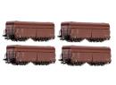 TILLIG 01588 TT - Set de 4 wagons � d�chargement automatique ep III DR