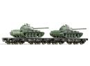 ROCO 37583 TT - Set de 2 wagons porte chars -2-tlg. Schwerlastwagen-Set der DR ep IV