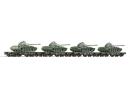 ROCO 37584 TT - Set de 4 wagons porte charsT 55 - Schwerlastwagen-Set der DR ep IV