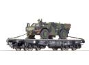 ROCO 66421 HO - Wagon plat charge lourde avec v�hicule blind� ep V NS