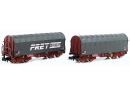 FLEISCHMANN 837903 N - Set de 2 wagons Shimms (Wagons � toit ouvrant coulissant) ep V SNCF
