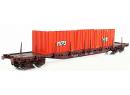 LS MODELS 30108 HO - Wagon porte conteneur type S60-6 brun UIC, CNC, conteneur 40' ep IV SNCF