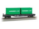 BACHMANN 18931 HO - Plat avec containers EVERGREEN 20' de la Western Pacific